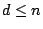 $ d \leq n$