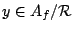 $y\in A_f/{\mathcal R}$