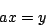 \begin{displaymath}
ax=y
\end{displaymath}
