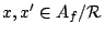 $x,x'\in A_f/{\mathcal R}$