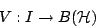 \begin{displaymath}
V:I\rightarrow B({\mathcal H})
\end{displaymath}
