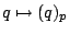 $q\mapsto(q)_p$