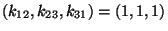 $(k_{12},k_{23},k_{31})=(1,1,1)$