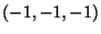 $(-1,-1,-1)$