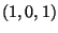 $(1,0,1)$
