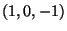 $(1,0,-1)$