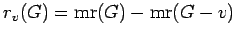$ r_{v}(G)={\rm mr}(G)-{\rm mr}(G-v)$