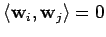$ \langle {\bf w}_i, {\bf w}_j \rangle =0$
