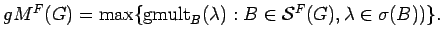 $ gM^F(G) = \max\{{\rm gmult}_B({\lambda}) : B \in {\mathcal S}^F(G), {\lambda}\in\sigma(B))
\}.$