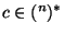 $c\in(\R^n)^*$