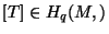 $[T]\in H_q(M,\R)$