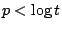 $p<\log t$