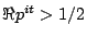 $\Re p^{it}>1/2$