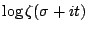 $\log \zeta(\sigma+it) $