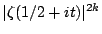 $\vert\zeta(1/2+it)\vert^{2k}$