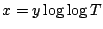 $x=y\log\log T$