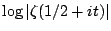 $\log\vert\zeta(1/2+it)\vert$