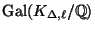 $ {\mathrm{Gal}}(K_{\Delta,\ell}/\mathbb{Q})$