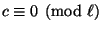 $ c \equiv 0 \pmod{\ell}$
