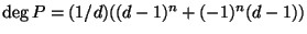 $ \deg P=(1/d)((d-1)^n+(-1)^n(d-1))$