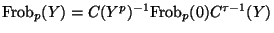 $ {\mathrm{Frob}}_p(Y)=C(Y^p)^{-1}{\mathrm{Frob}}_p(0)C^{\tau-1}(Y)$