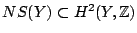 $ NS(Y) \subset H^2(Y,\mathbb{Z})$