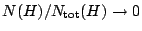 $ N(H)/N_{\textup{tot}}(H) \to 0$