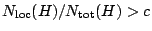 $ N_{\textup{loc}}(H)/N_{\textup{tot}}(H)>c$