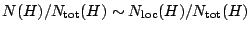 $ N(H)/N_{\textup{tot}}(H) \sim N_{\textup{loc}}(H)/N_{\textup{tot}}(H)$