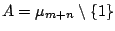 $ A=\mu_{m+n} \setminus \{1\}$