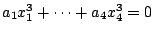 $ a_1 x_1^3 + \cdots + a_4x_4^3 = 0$