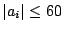 $ \vert a_i\vert \leq 60$