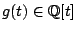 $ g(t) \in \mathbb{Q}[t]$
