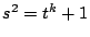 $ s^2=t^k+1$