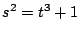 $ s^2=t^3+1$