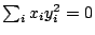 $ \sum_i x_iy_i^2=0$