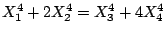 $ X_1^4+2X_2^4=X_3^4+4X_4^4$