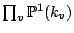 $ \prod_v
\mathbb{P}^1(k_v)$