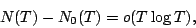 \begin{displaymath}
N(T)- N_0(T) = o(T\log T) ,
\end{displaymath}