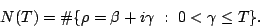 \begin{displaymath}N(T)=\char93 \{\rho=\beta+i\gamma\ :\ 0<\gamma\le T\} .
\end{displaymath}